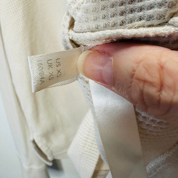 Saturday/Sunday Cream Catrina Thermal Long Sleeve Waffle Top XS - Picture 7 of 14